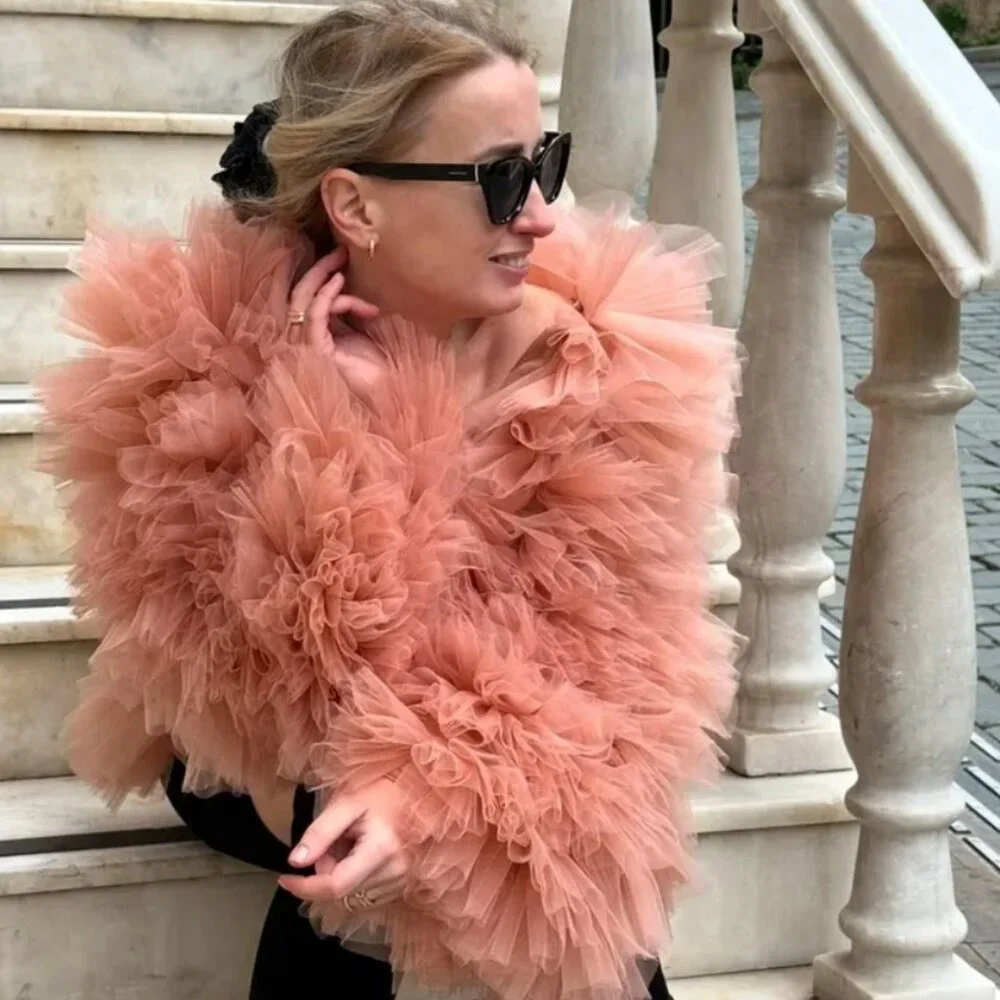 Tulle cropped jacket - bridal & special occasion - Picture 1 of 7